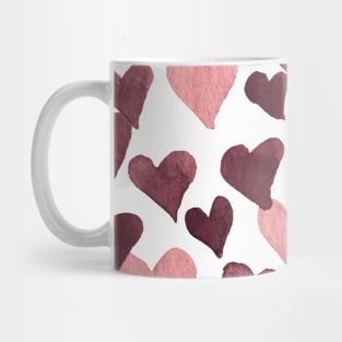 Valentine’s Day Watercolor Hearts – dark pink Mug